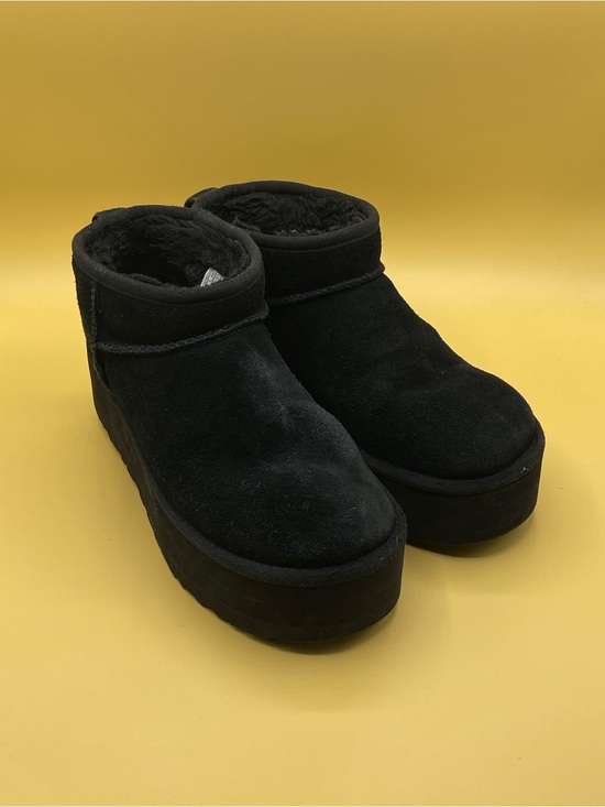 UGG Shoes - UGG Black Platform Faux-Shearling Slip-On Slippers